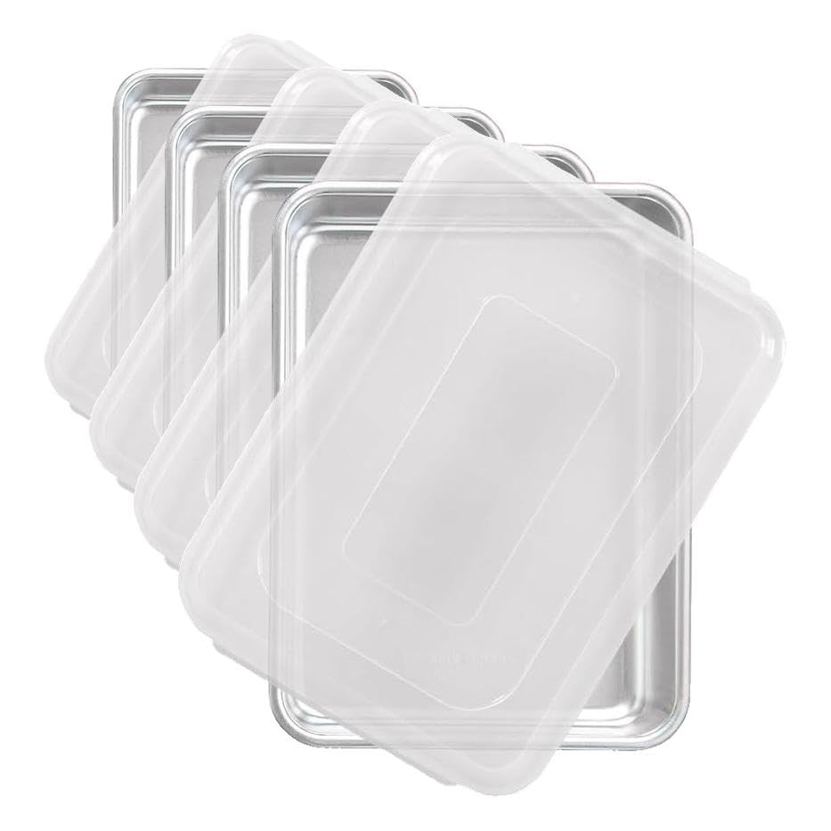 Nordic Ware Natural Aluminum Commercial Cake Pan with Lid, Rectangle Pan with Lid Silver, 9 x 13