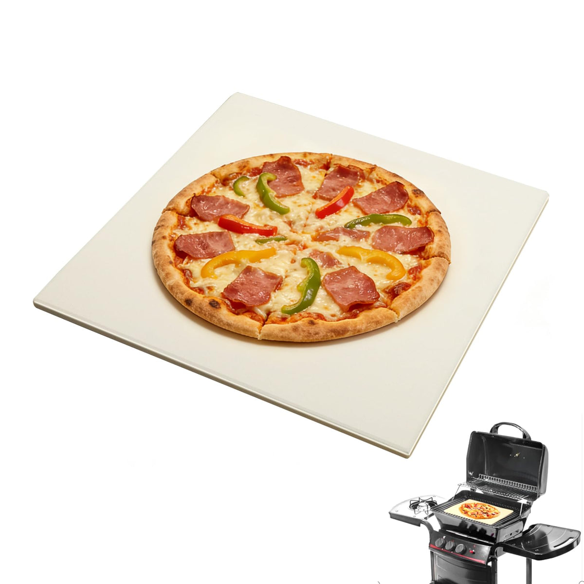 Large Round 16 Inch Pizza Stone for Grill and Oven, Cordierite Baking Stone