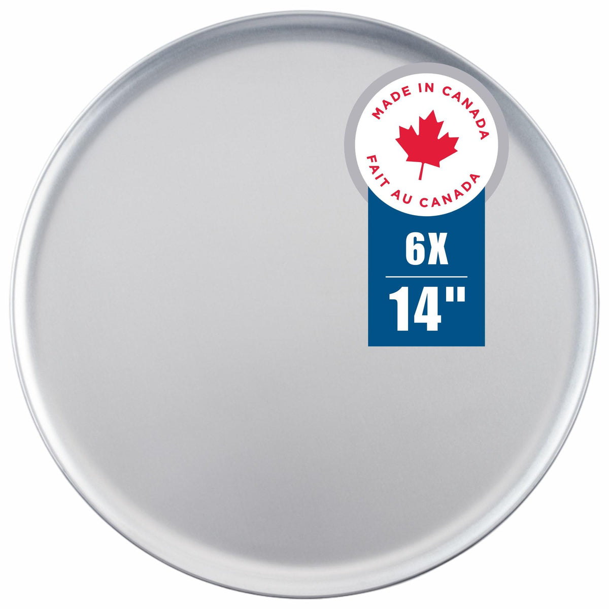 Norjac 14 Inch Pizza Pan, 6 Pack, Round Aluminum Pans, Baking Tray for Oven, Rust-Free, Durable & Long Lasting