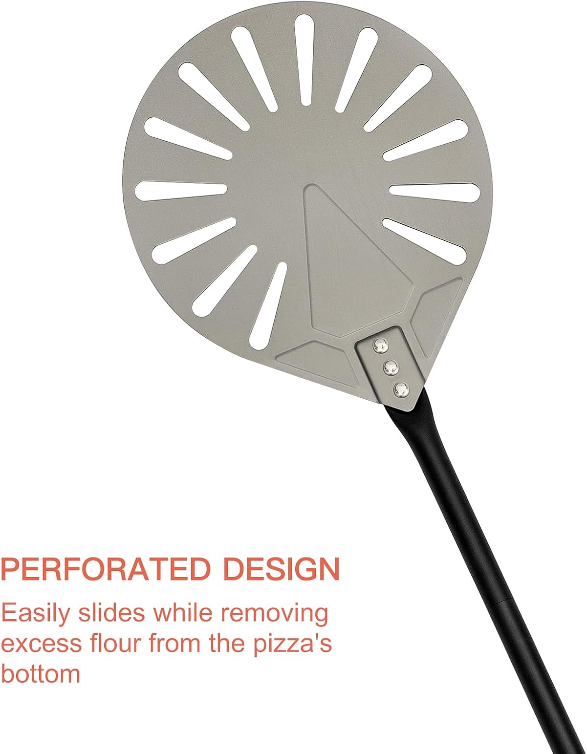 G.a HOMEFAVOR 9"x 10" Perforated Pizza Peel, Aluminum, 47 Inch overall