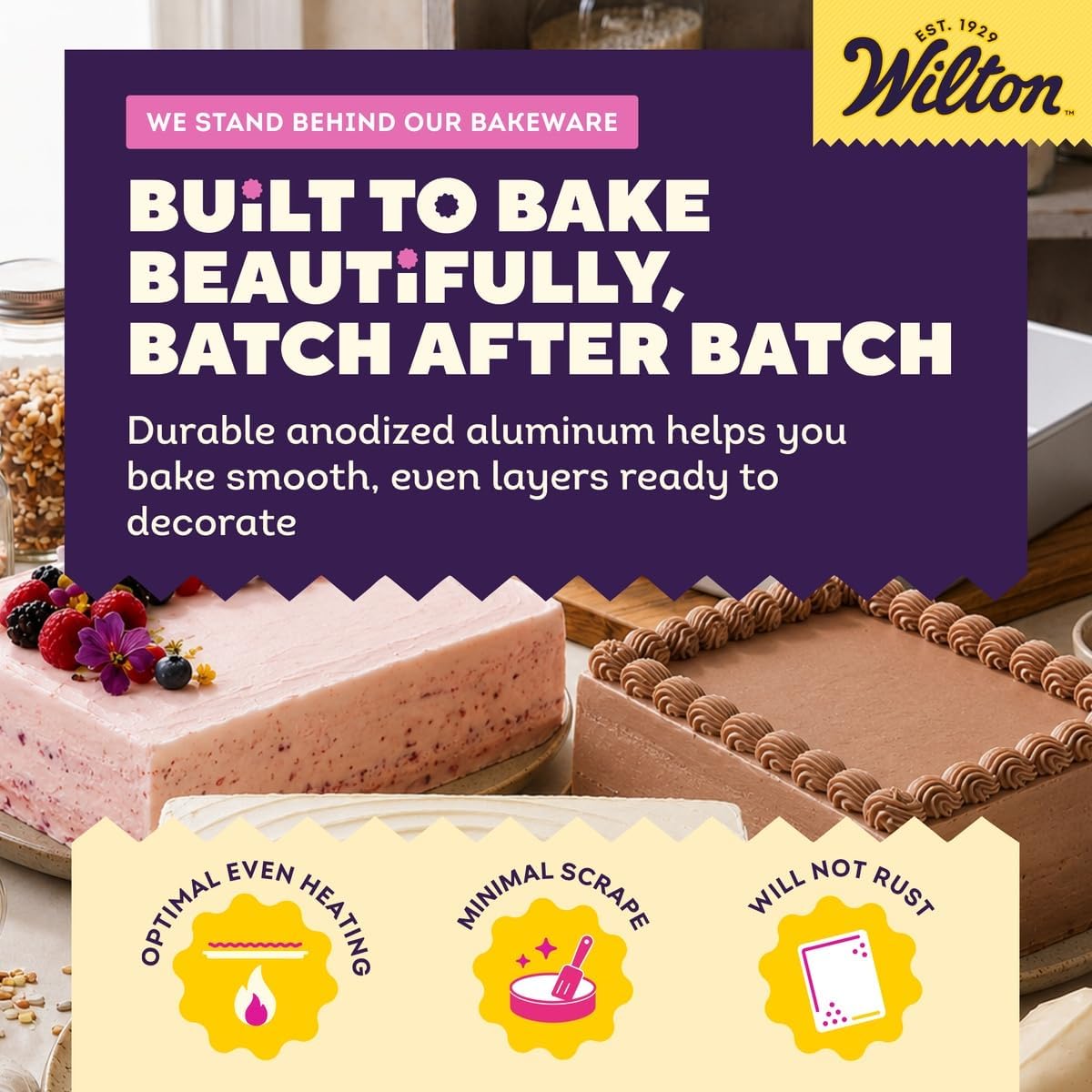 Wilton Aluminum Square Cake Pan, Made Without PFAS, 12 x 12 in.