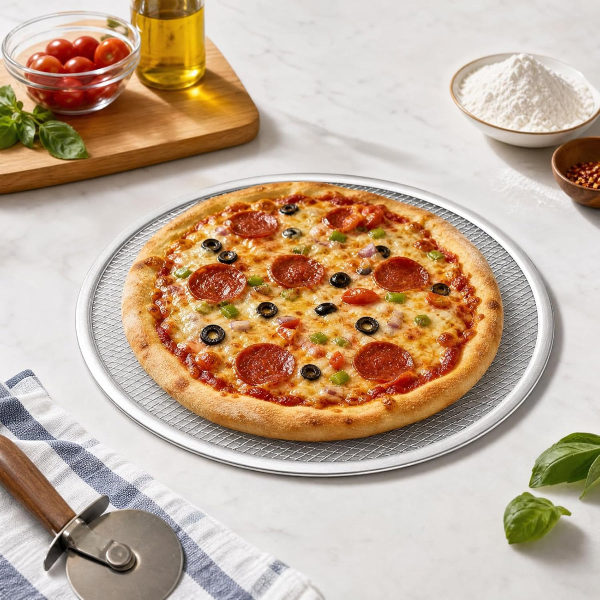 Tosnail 2 Pack Aluminum Pizza Screen, 12 Inches