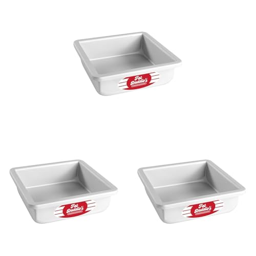 Fat Daddio's Anodized Aluminum Square Cake Pan, 3" High - 8 Inch x 8 Inch x 3 Inch