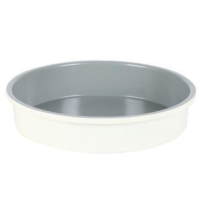 Sur La Table Kitchen Essentials Bake Sale 9 Inch PFOA, PFAS, PTFE Free Nonstick Round Cake Pan - Linen White