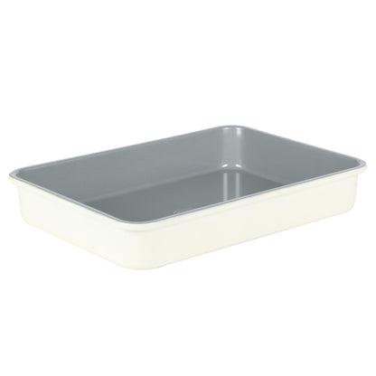 Sur La Table Kitchen Essentials Bake Sale 9 Inch PFOA, PFAS, PTFE Free Nonstick Round Cake Pan - Linen White