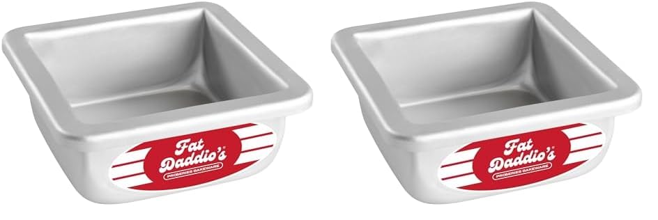 Fat Daddio's Anodized Aluminum Square Cake Pan, 3" High - 8 Inch x 8 Inch x 3 Inch