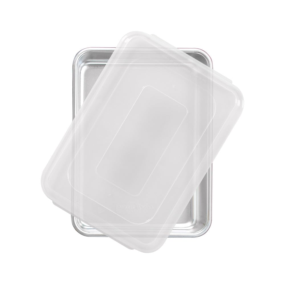 Nordic Ware Natural Aluminum Commercial Cake Pan with Lid, Rectangle Pan with Lid Silver, 9 x 13