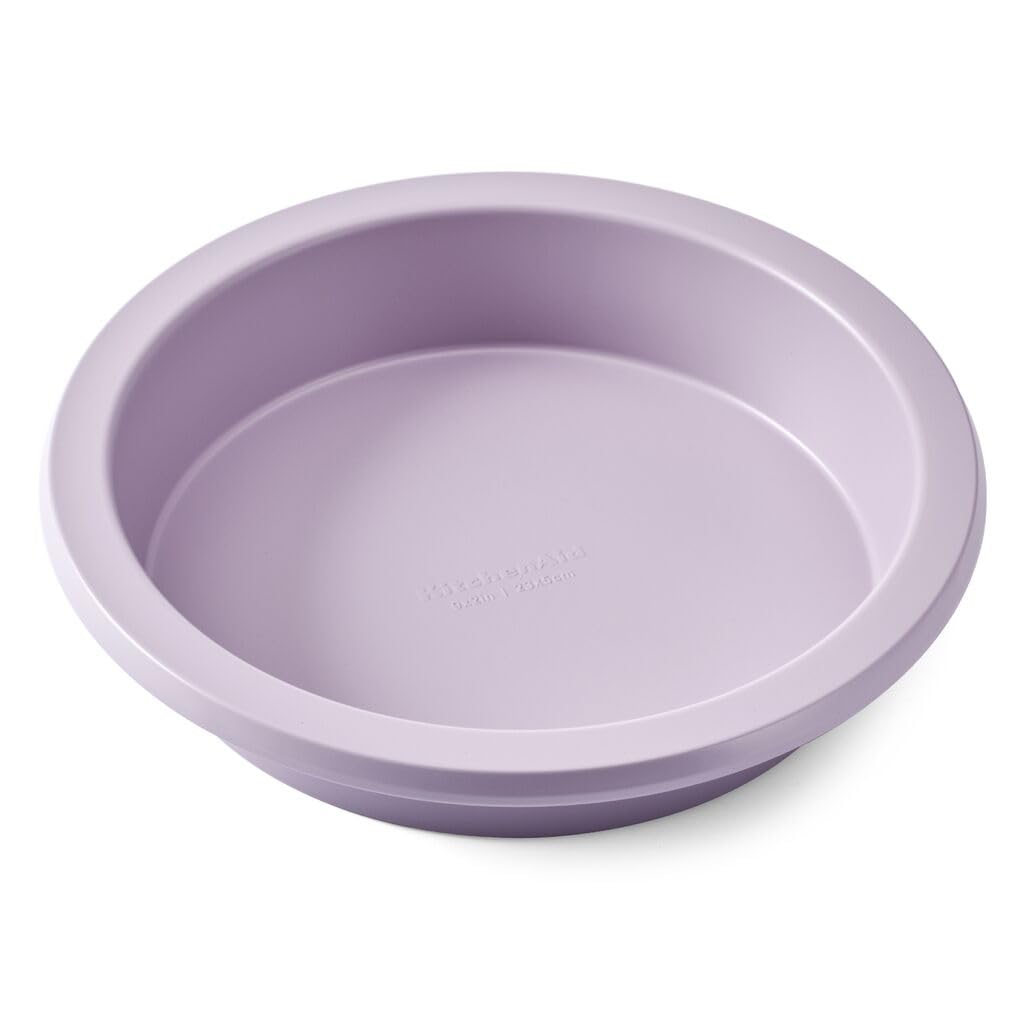 KitchenAid Nonstick Aluminized Steel Round Cake Pan, Dishwasher Safe, 9 Inch, Contour Silver