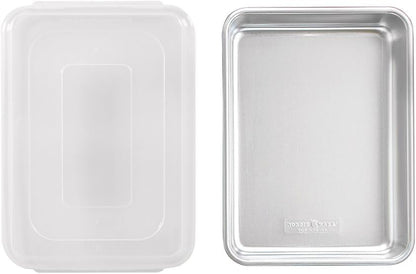 Nordic Ware Natural Aluminum Commercial Cake Pan with Lid, Rectangle Pan with Lid Silver, 9 x 13