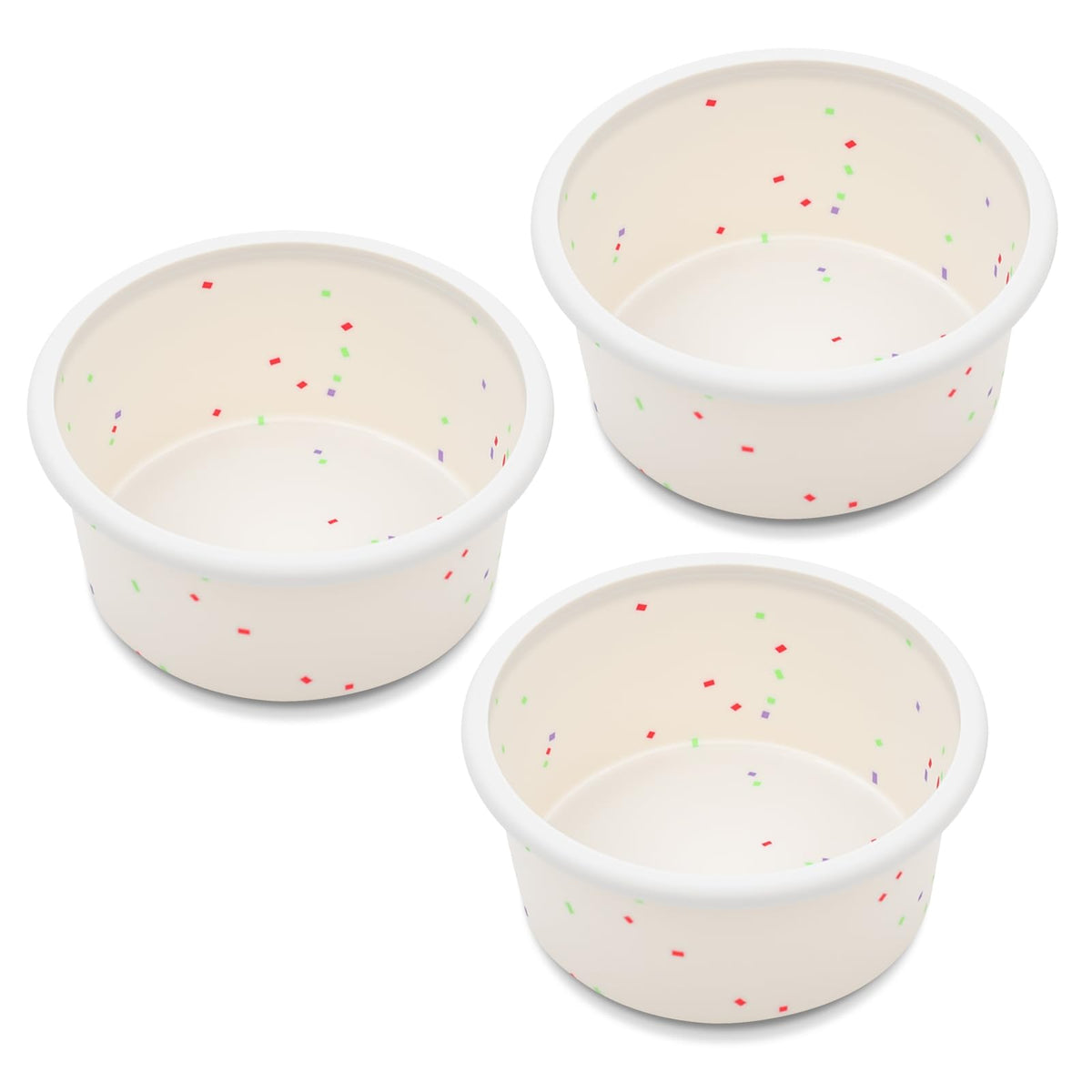 Vinino 6 Inch Round Cake Pan Set, 3 Pack Silicone Mold with Metal Frame