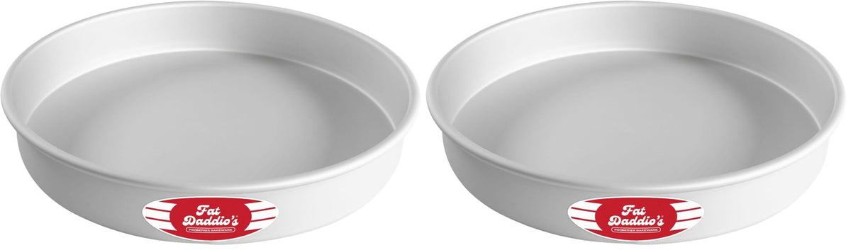 Fat Daddio's Anodized Aluminum Round Cake Pans, 2 Piece Set, 8 x 2 Inch