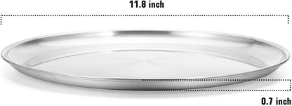 Deedro 12 Inch Pizza Pan, Round Stainless Steel Pizza Tray for Oven, 2 Pack