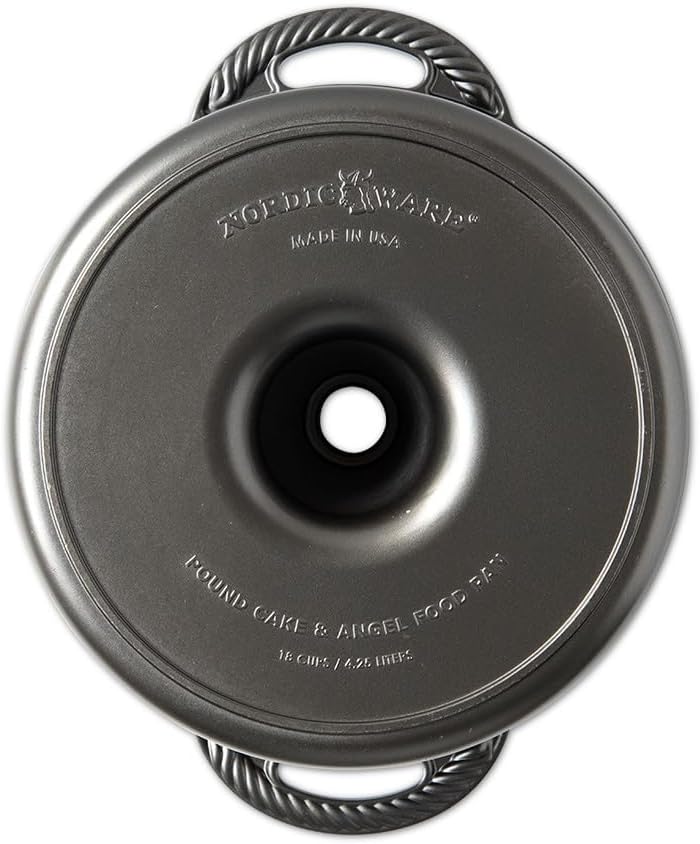 Nordic Ware Classic Cast Pound Cake, Nonstick 10 Inch One Piece Pan - Great for Angel Food, Coffee Cake, 18 Cup - Graphite