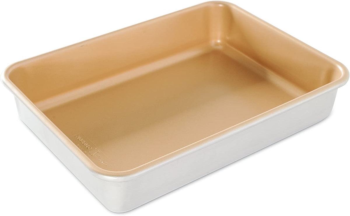 Nordic Ware 9" Round Non-stick Natural Aluminum Cake Pans (2 Pack), Metallic