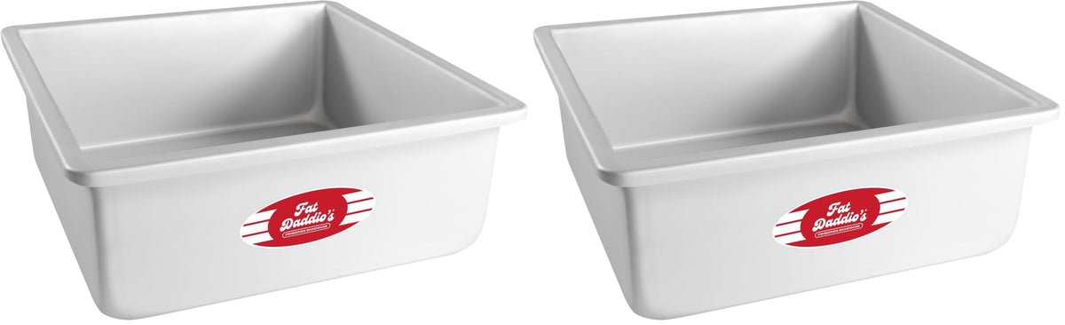 Fat Daddio's Anodized Aluminum Square Cake Pan, 3" High - 8 Inch x 8 Inch x 3 Inch