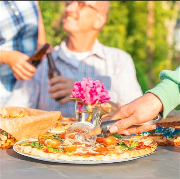 Pack of 12 -Disposable Round Foil Pizza Pans 12 Inch Focaccia Pan Large Serving Trays for Cookies, Cake, Focaccia and More