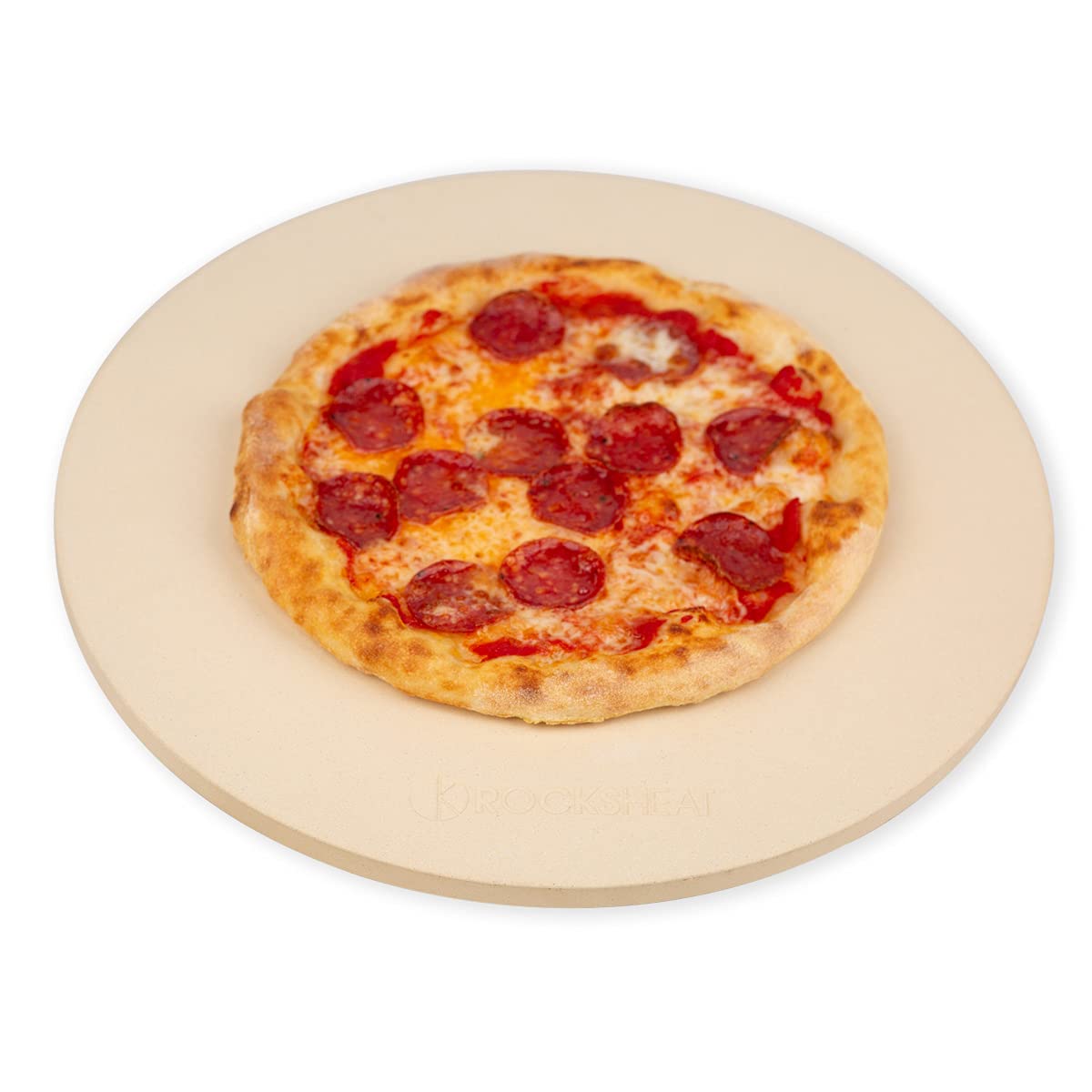 K ROCKSHEAT Pizza Stone Round 16 Inch for Grill and Oven, Large Cordierite Baking Stone for Bread, Safe Circular Cooking Stone for Grill 16", Easy to Clean
