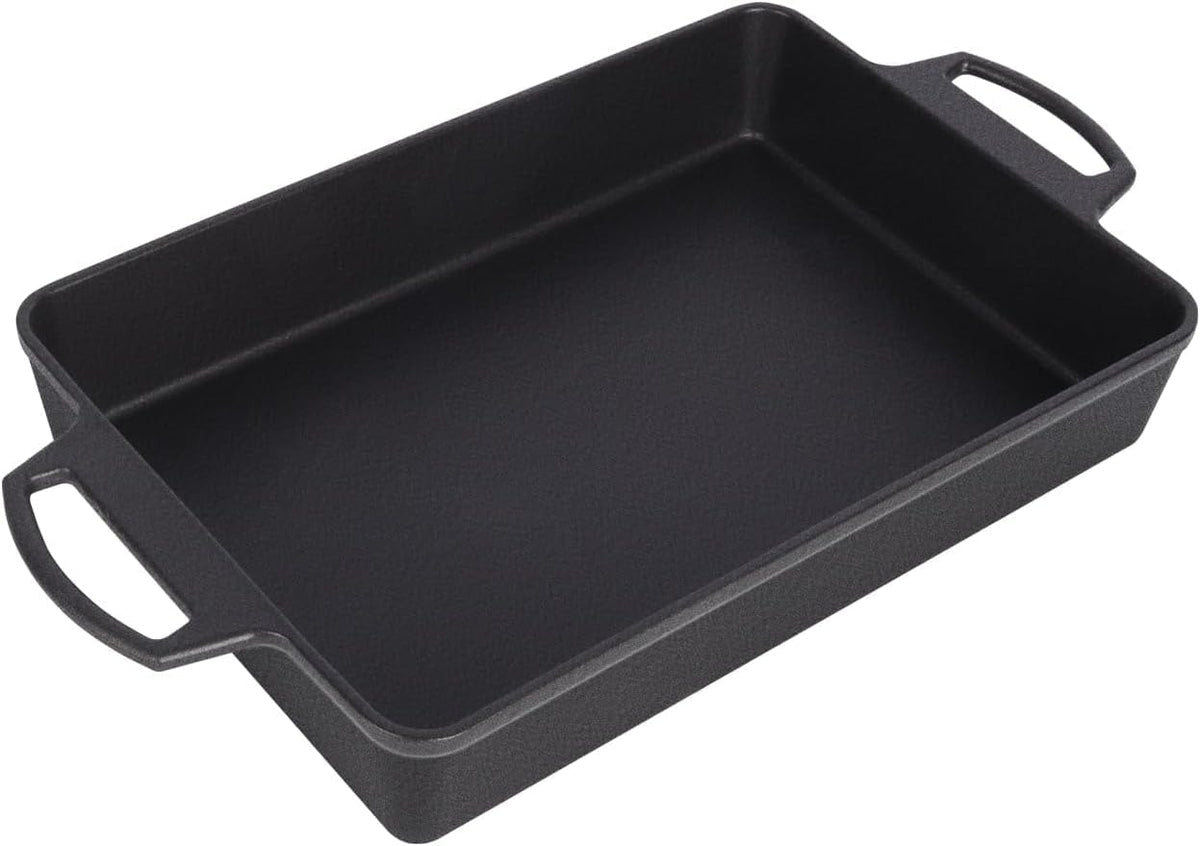 KEESHA 9x13 Inch Cast Iron Detroit Pizza Pan