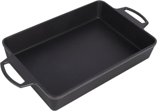 KEESHA 9x13 Inch Cast Iron Detroit Pizza Pan
