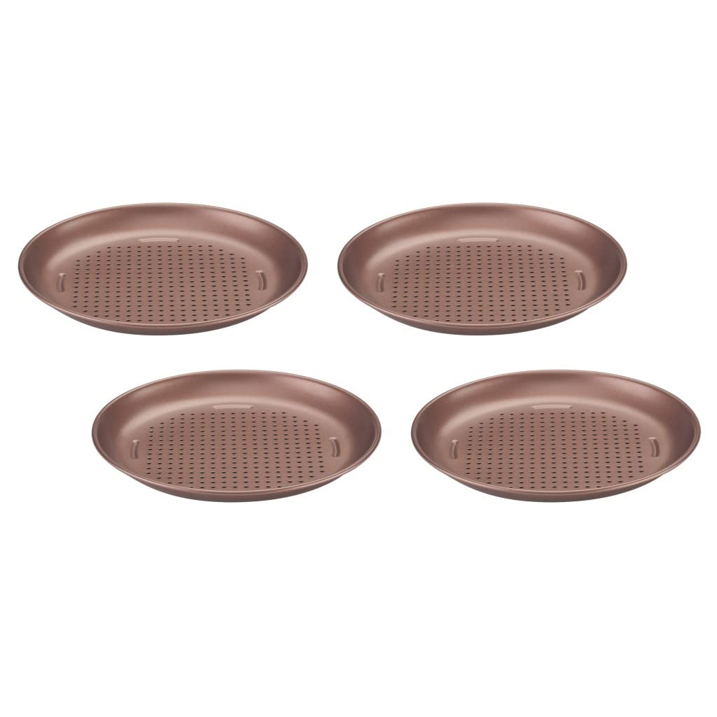 Cuisinart 4 Piece Pizza Pan Set, Mini, Steel Gray