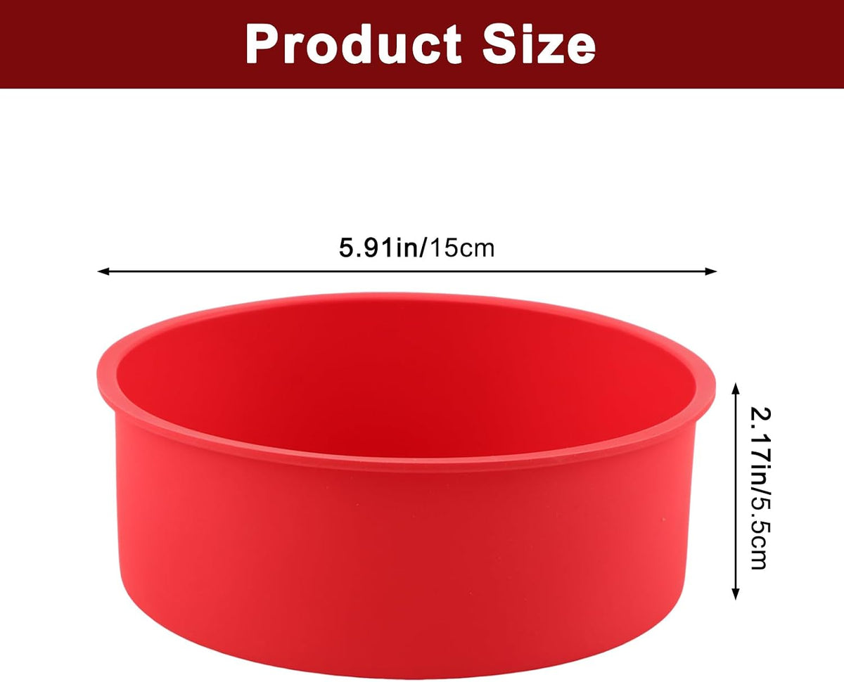4 Pack Silicone Cake Pans, 6 Inch Non-Stick Silicone Cake Molds for Baking