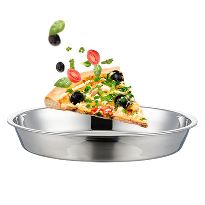 Deep Dish Pizza Pan,Stainless Steel Pizza Tray Oven Pan,Pie Grill Pan Baking Pan10-12-14Inch (16x1.95)