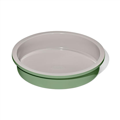 OXO Good Grips Non-Stick Pro Ceramic Coated Metal Bakeware Cake Pan — 9 in Round — Basil, Round Baking Pan for Layered Cakes