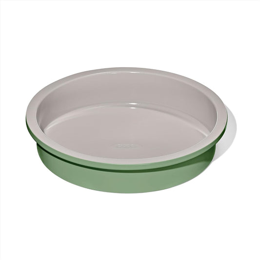 OXO Good Grips Non-Stick Pro Ceramic Coated Metal Bakeware Cake Pan — 9 in Round — Basil, Round Baking Pan for Layered Cakes