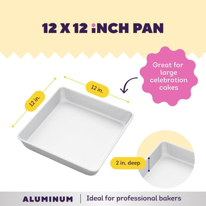 Wilton Aluminum Square Cake Pan, Made Without PFAS, 12 x 12 in.