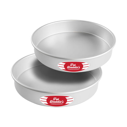Fat Daddio's Anodized Aluminum Round Cake Pans, 2 Piece Set, 9 x 2 Inch