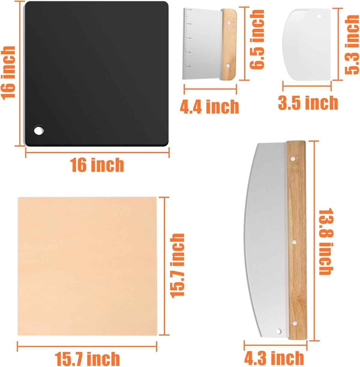Hisencn 16 x16 Inch Square Pizza Steel Set for Oven and Grill