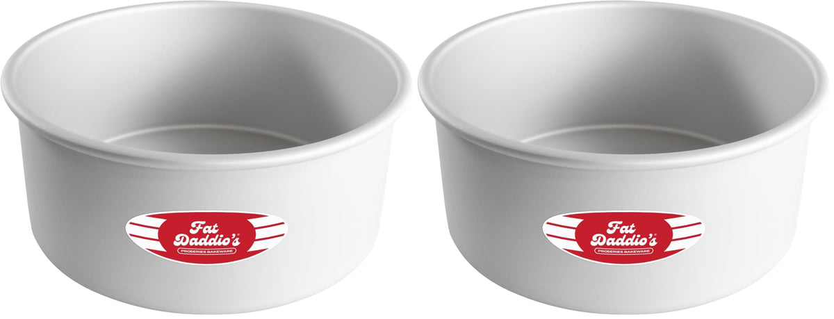 Fat Daddio's Anodized Aluminum Round Cake Pans, 2 Piece Set, 9 x 2 Inch