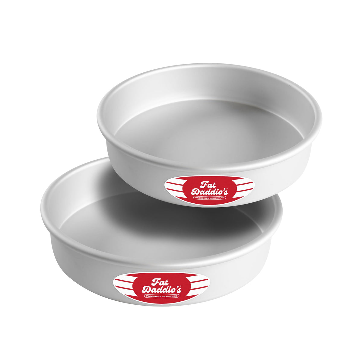 Fat Daddio's Anodized Aluminum Round Cake Pans, 2 Piece Set, 8 x 2 Inch