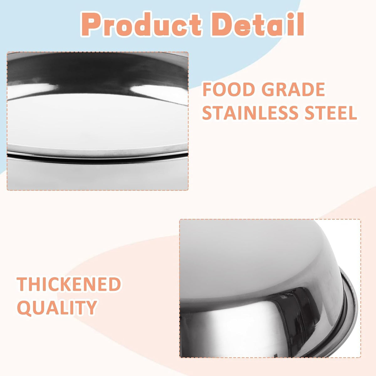 6 Pack Deep Dish Pizza Pan 8 Inch Stainless Steel Pizza Pan for Oven, Non-Stick & Dishwasher Safe Pizza Tray Pizza Baking Sheet Pizza Plates Pie Pan for Pizza, Pie, Cookie
