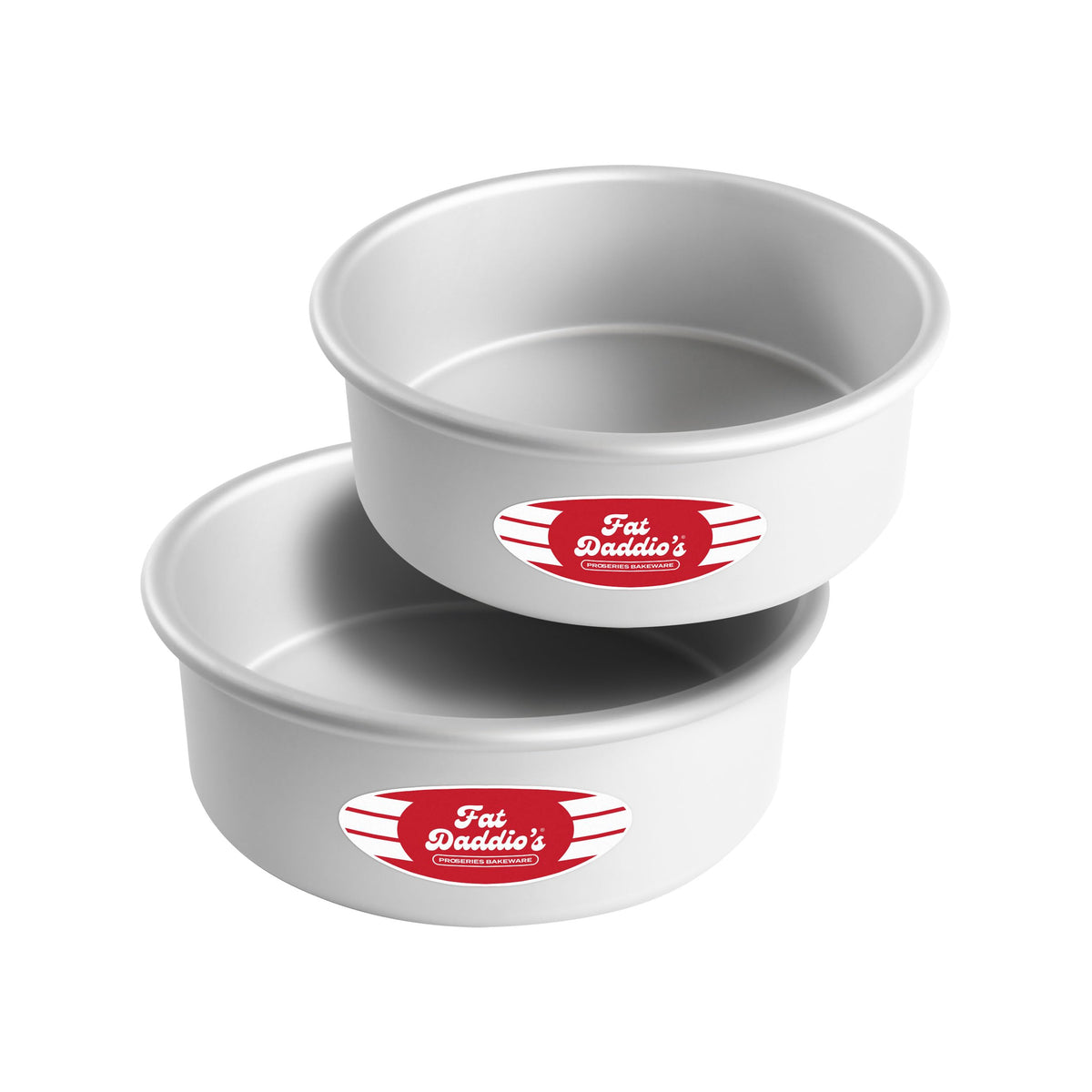 Fat Daddio's Anodized Aluminum Round Cake Pans, 2 Piece Set, 8 x 2 Inch