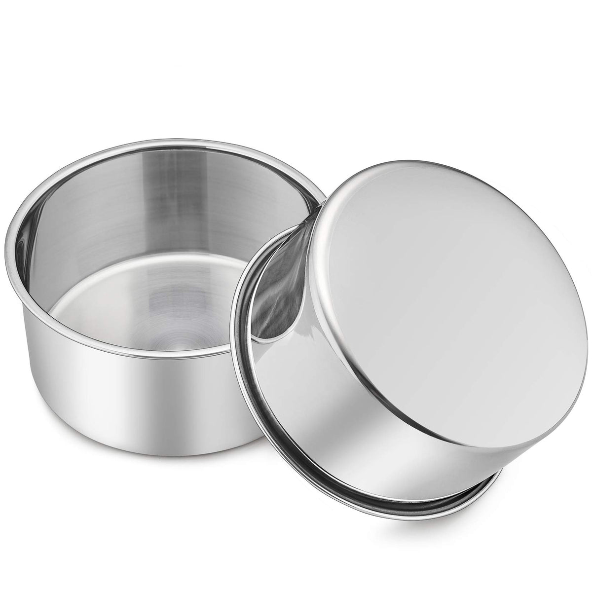 P&P CHEF 8 Inch Cake Pans Set, 2Pcs Stainless Steel Round Baking Pan