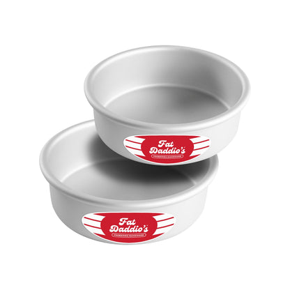 Fat Daddio's Anodized Aluminum Round Cake Pans, 2 Piece Set, 9 x 2 Inch