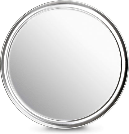 New Star Foodservice Restaurant-Grade Aluminum Pizza Pan/Tray with Wide Rim, 16 Inch, Pack of 6