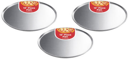 Restaurantware Met Lux 14 Inch Commercial Pizza Pan 1 Coupe Style Pizza Cooking Tray - Heavy-Duty 18-Gauge Aluminum Round Baking Tray Oven-Baking For Pizzas & More
