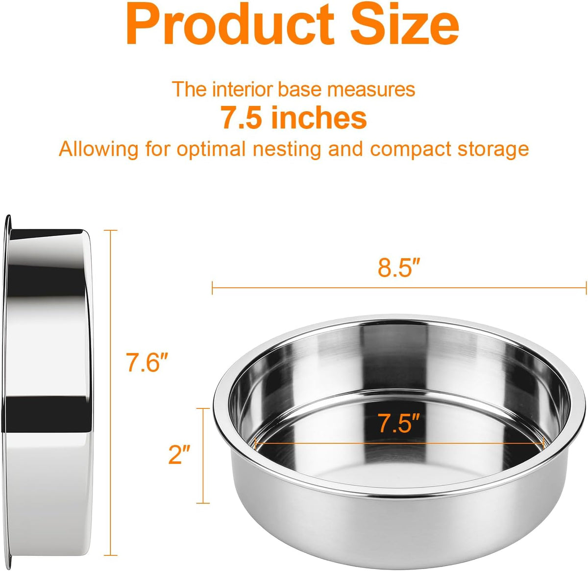 tifanso 3PCS 8" Round Stainless Steel Even Heating Cake Pans for Baking