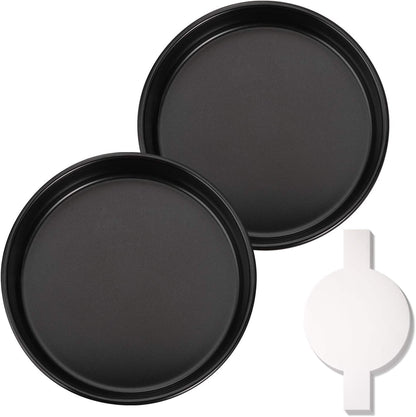 HIWARE 8-Inch Round Cake Pan Set of 3, Nonstick Baking Cake Pans with 90 Pieces Parchment Paper, Dishwasher Safe