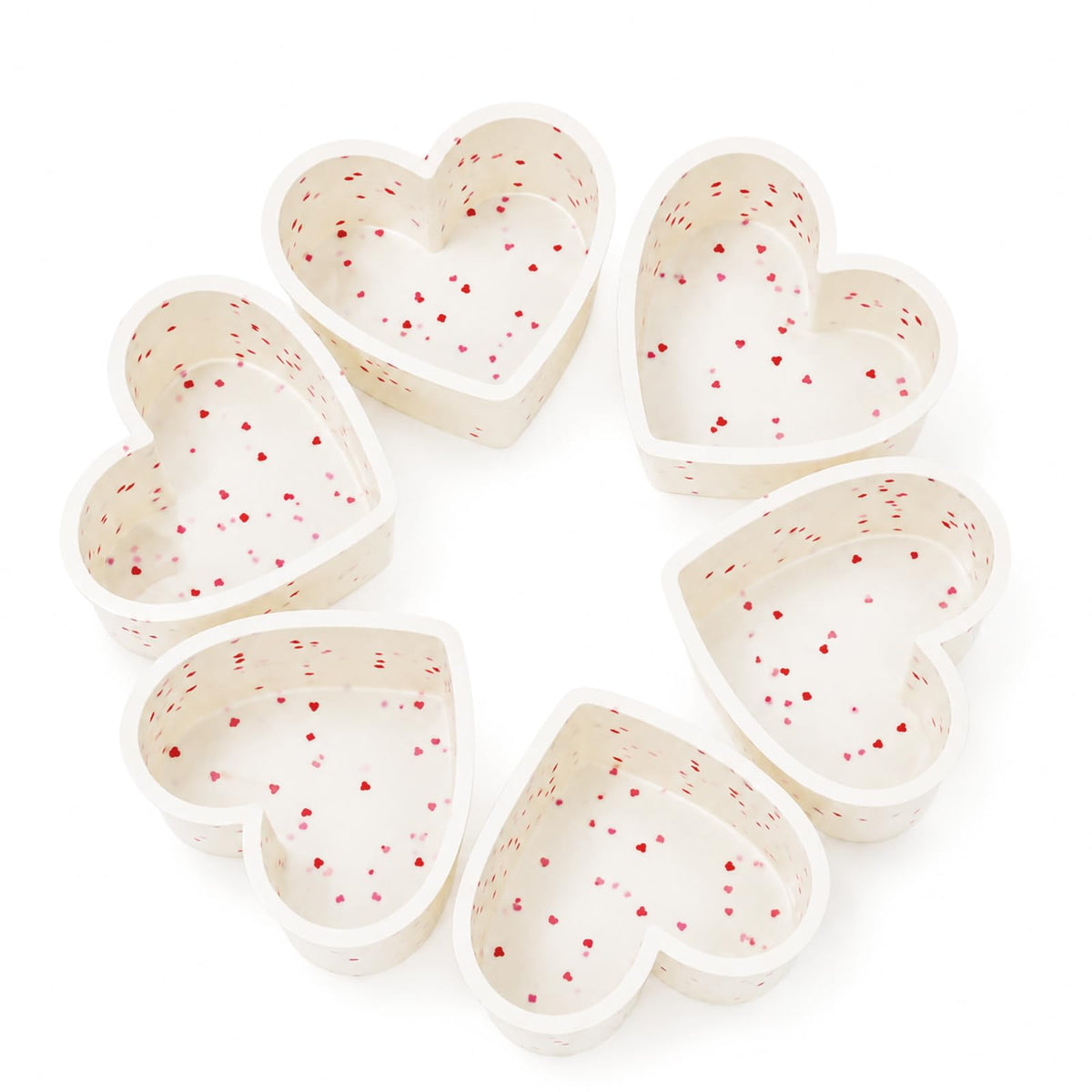CAKETIME 3P 10 Inch Silicone Heart Shaped Cake Pans, Nonstick Cake Pan, BPA Free Silicone Heart Cake Baking Mold for Oven Dishwasher Safe-Heartdot