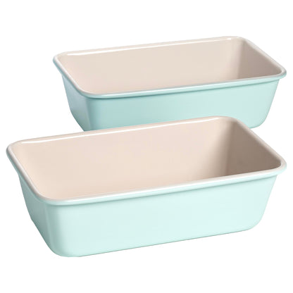 Tasty Clean Ceramic Round Cake Pans Set, 2-Pack of 9-Inch Cake Pans, Durable Aluminized Steel for Professional Results, Clean Ceramic Nonstick Coating, Oven Safe to 425°F, Dishwasher Safe, Aqua