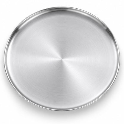 P&P CHEF 15.75 In Stainless Steel Pizza Pan, Set of 2, For Baking & Serving
