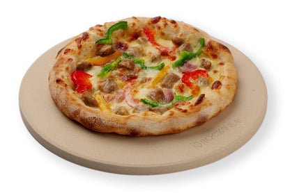 K ROCKSHEAT Pizza Stone Round 16 Inch for Grill and Oven, Large Cordierite Baking Stone for Bread, Safe Circular Cooking Stone for Grill 16", Easy to Clean