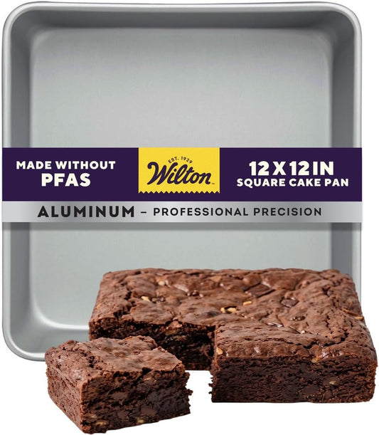 Wilton Aluminum Square Cake Pan, Made Without PFAS, 12 x 12 in.
