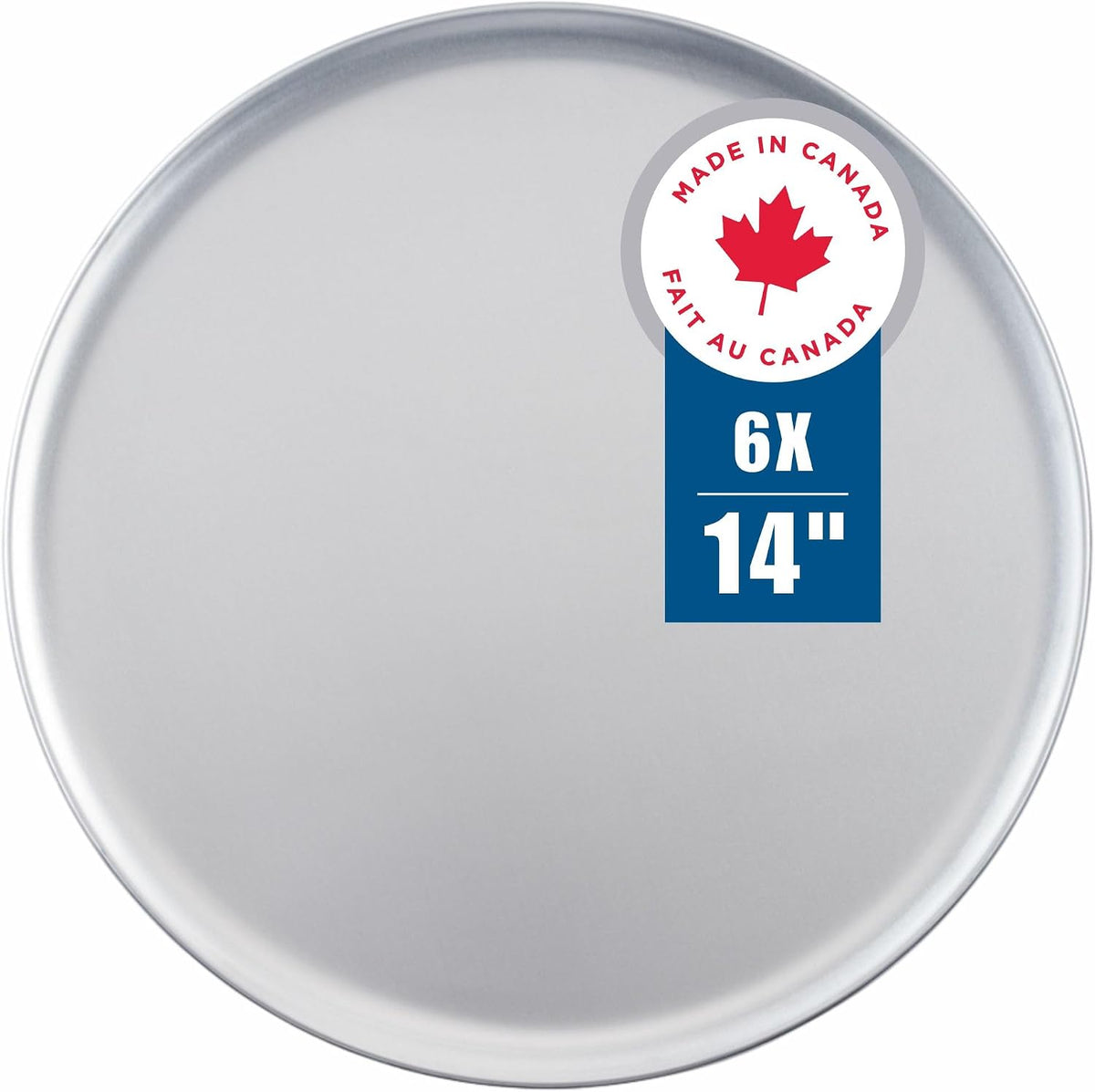 Norjac 14 Inch Pizza Pan, 6 Pack, Round Aluminum Pans, Baking Tray for Oven, Rust-Free, Durable & Long Lasting