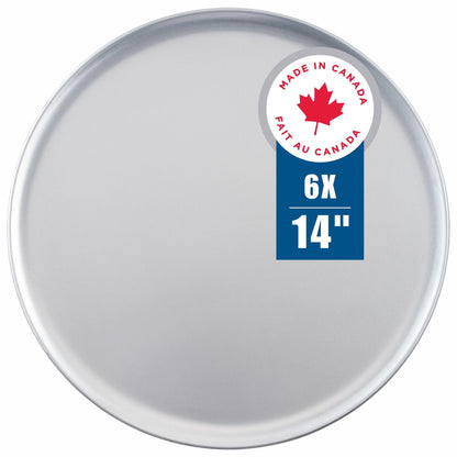 Norjac 14 Inch Pizza Pan, 6 Pack, Round Aluminum Pans, Baking Tray for Oven, Rust-Free, Durable & Long Lasting