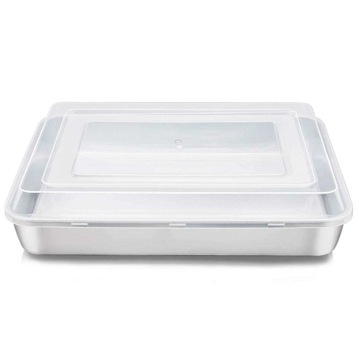 E-far Stainless Steel Baking Pan with Lid, 12⅓ x 9¾ x 2 Inch for Cake