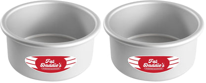 Fat Daddio's Anodized Aluminum Round Cake Pans, 2 Piece Set, 9 x 2 Inch